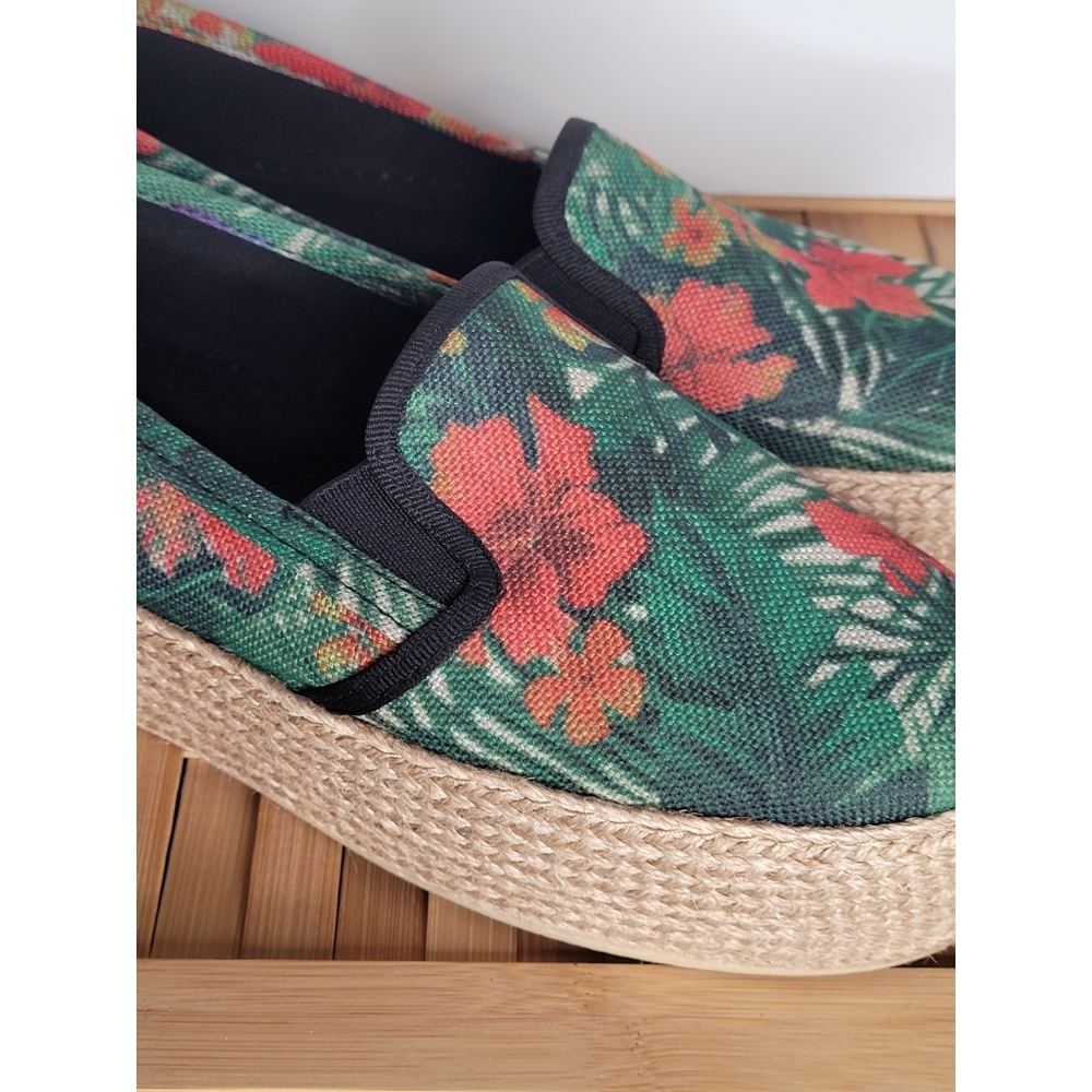 Zara Tropical Flower Leaf Platform Flat - Picture 4 of 8